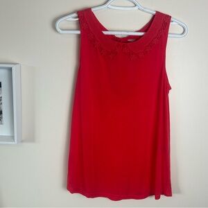 Sleeveless Lace Trim Peter Pan Collar Top with Cutout and Necktie